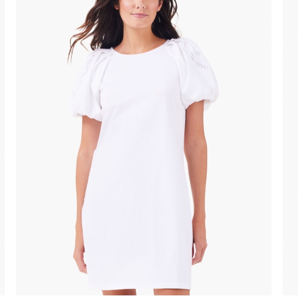NIC+ZOE White Puff Sleeve Cotton Mini Dress XS NWT